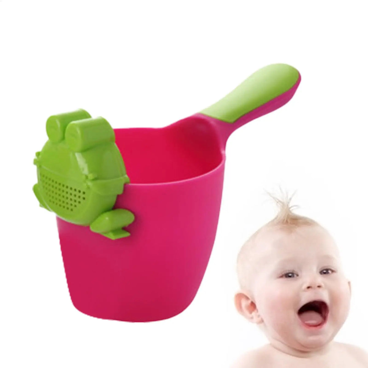 Baby Kids Bath Pail Body Washing Shower Rinser Shower Cup with Bear Design for Rinsing Hair and Protecting Infant Eyes