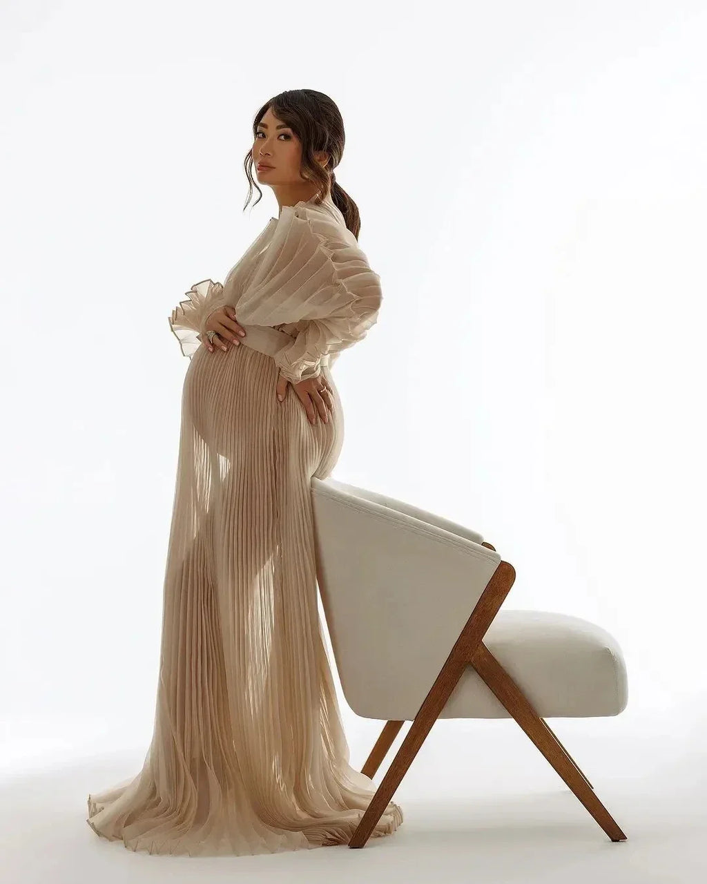 Robe Maternité Organza Élégante