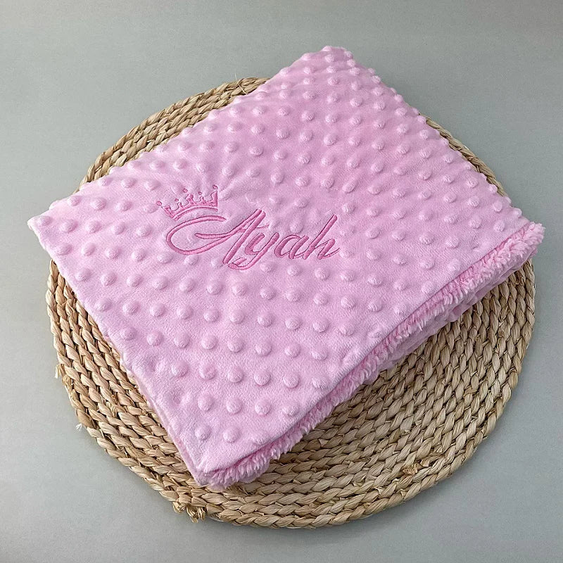 Personalized Baby Doudou Blanket - Swaddle Stroller Bed Crib with Pattern Design Unique Shower Gift Birth Gift