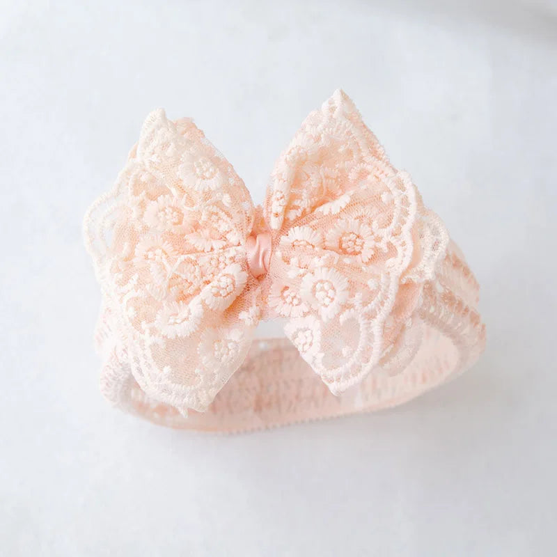 Bandeau Bébé Nœud Dentelle