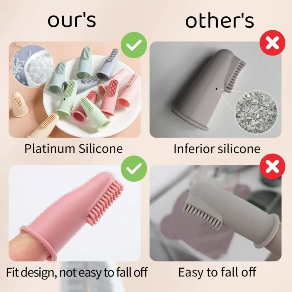 Baby Oral Care Finger Toothbrush Soft Silicone Teething Toy Gum Cleaning Brush Infant Dental Health Supplies Newborn And Toddler