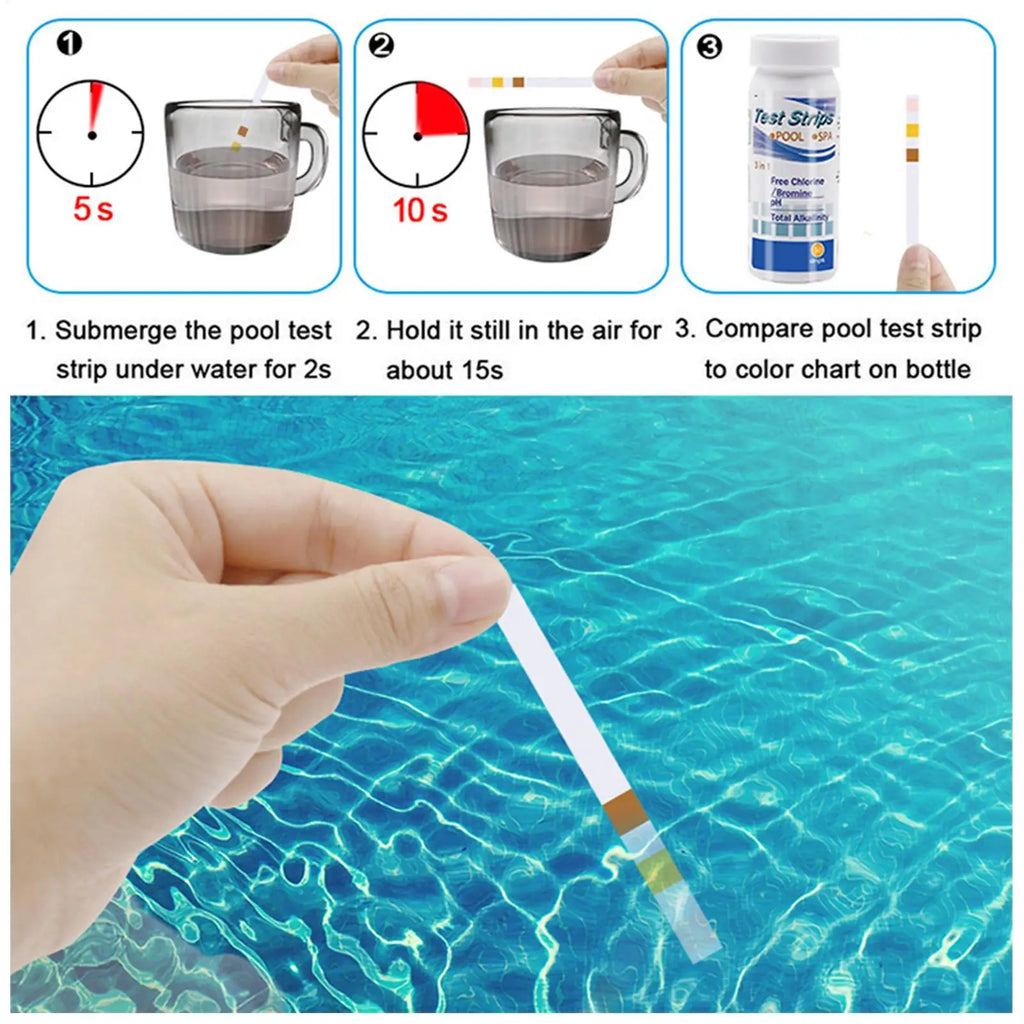 Bandelettes Test Piscine 3-en-1
