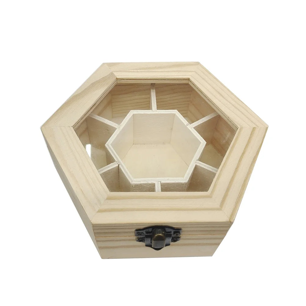 Boîte Bijoux Bois Hexagonale