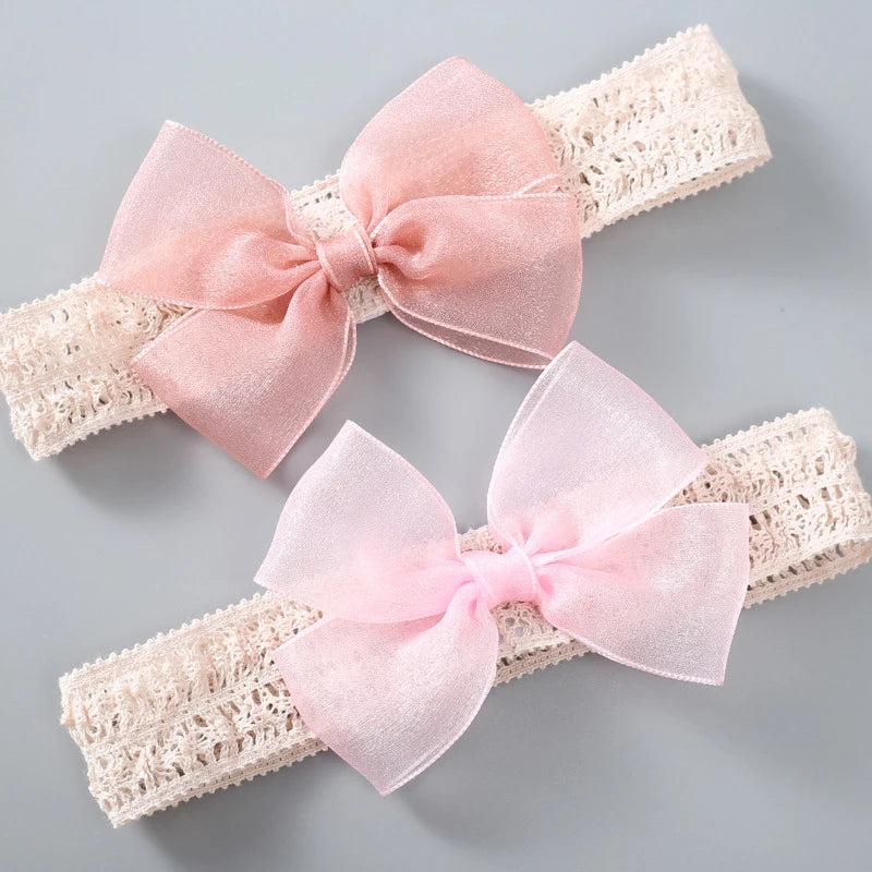 Bandeau Bébé Nœud Dentelle