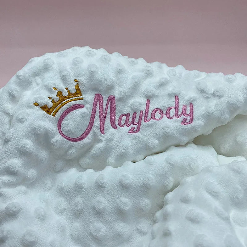 Personalized Baby Doudou Blanket - Swaddle Stroller Bed Crib with Pattern Design Unique Shower Gift Birth Gift