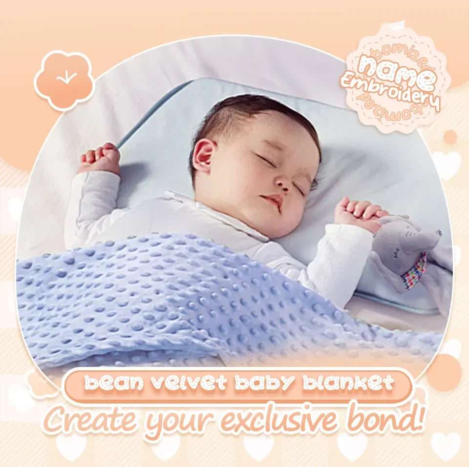 Personalized Baby Doudou Blanket - Swaddle Stroller Bed Crib with Pattern Design Unique Shower Gift Birth Gift