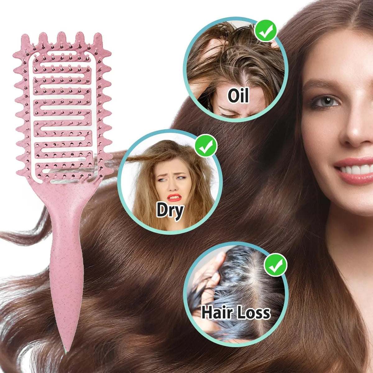 Brosse 3-en-1 Boucles