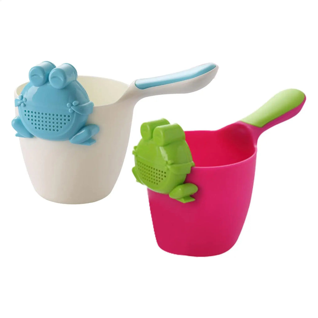 Baby Kids Bath Pail Body Washing Shower Rinser Shower Cup with Bear Design for Rinsing Hair and Protecting Infant Eyes