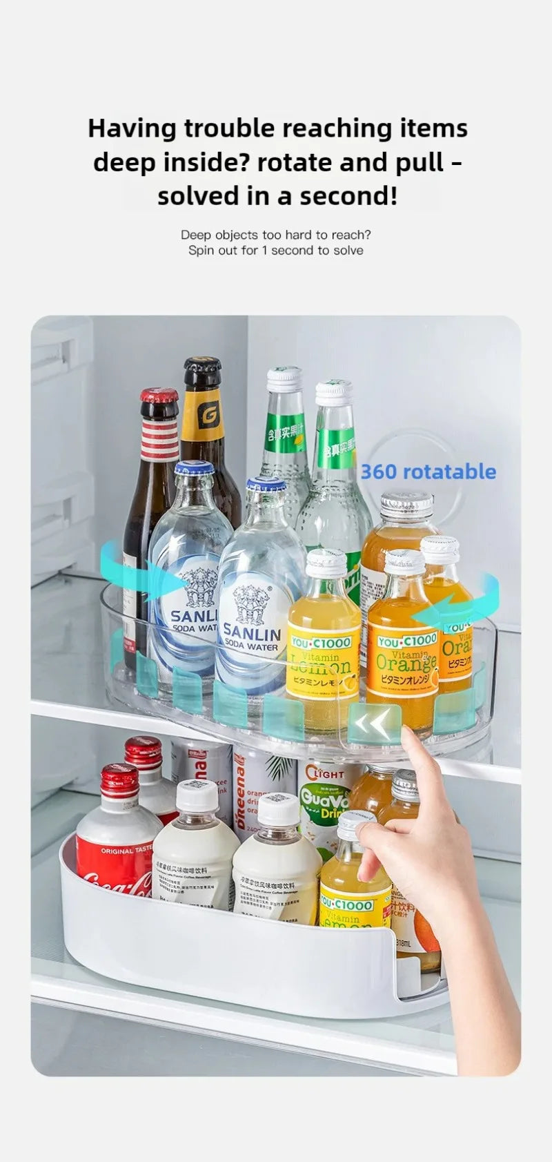 Plateau Rotatif Réfrigérateur 360°