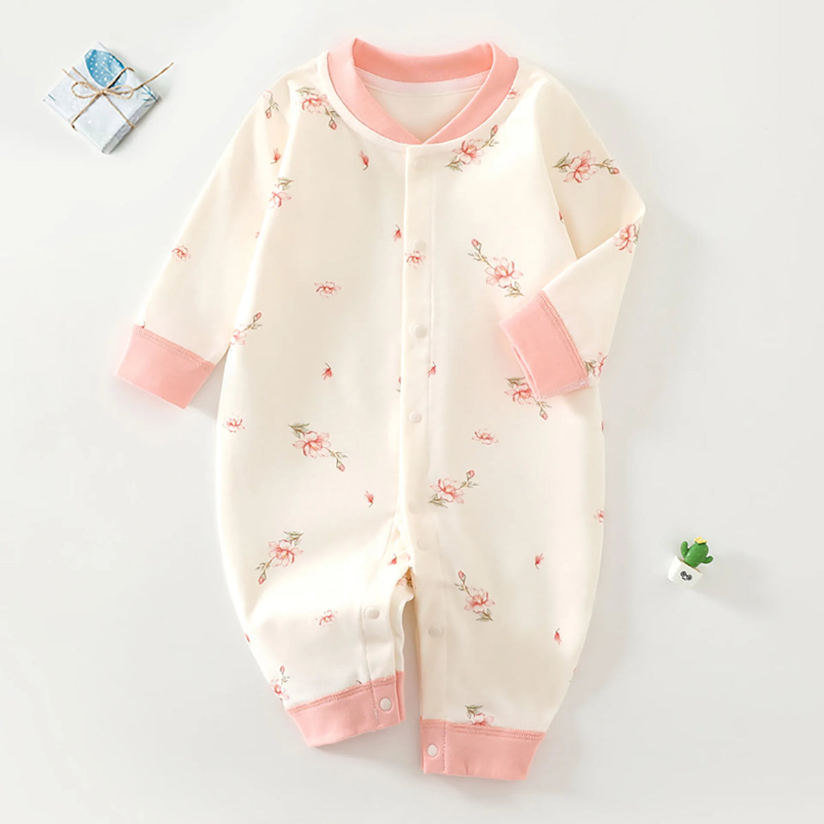 Baby Clothes Spring and Autumn Pure Cotton A-level Jumpsuit Newborn Soft Jumpsuit Baby Cotton Pajamas