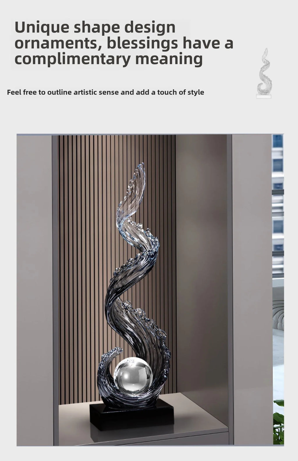 Sculpture Bleue Feng Shui