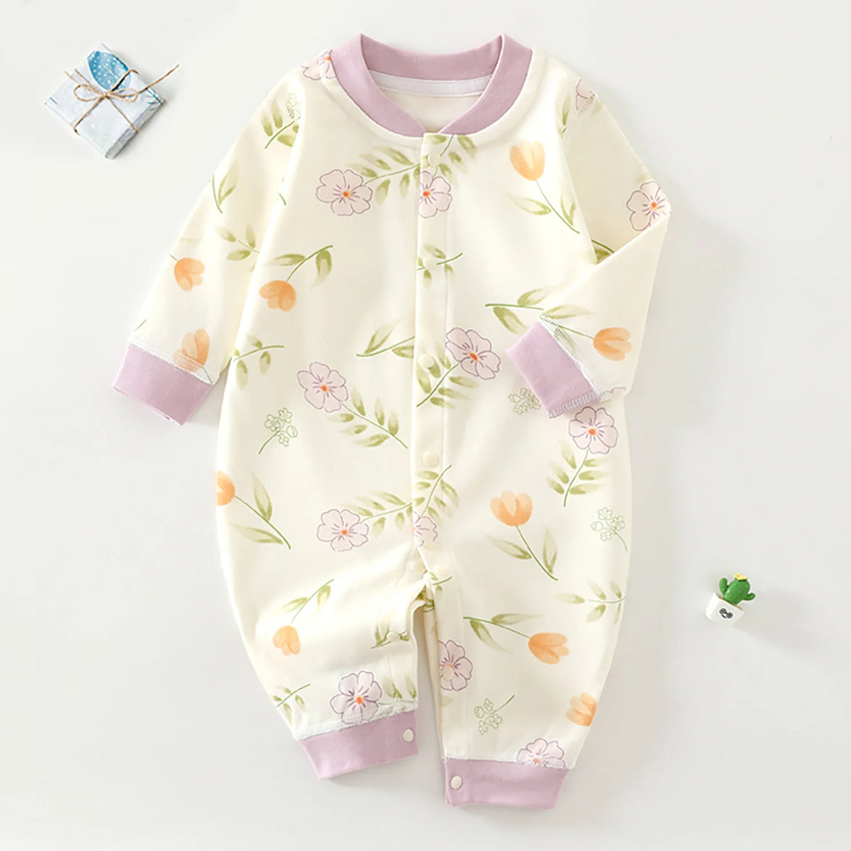 Baby Clothes Spring and Autumn Pure Cotton A-level Jumpsuit Newborn Soft Jumpsuit Baby Cotton Pajamas