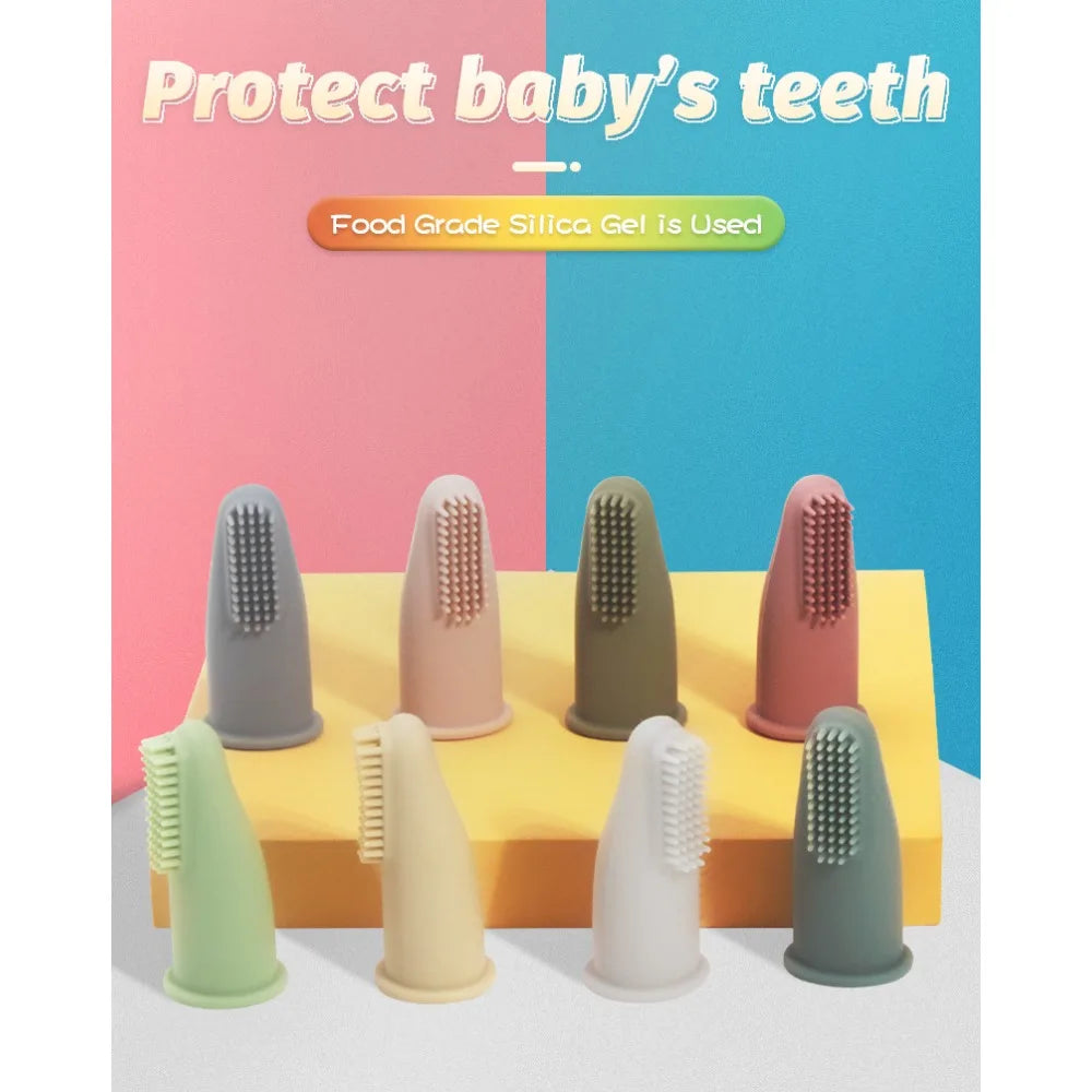 Baby Oral Care Finger Toothbrush Soft Silicone Teething Toy Gum Cleaning Brush Infant Dental Health Supplies Newborn And Toddler