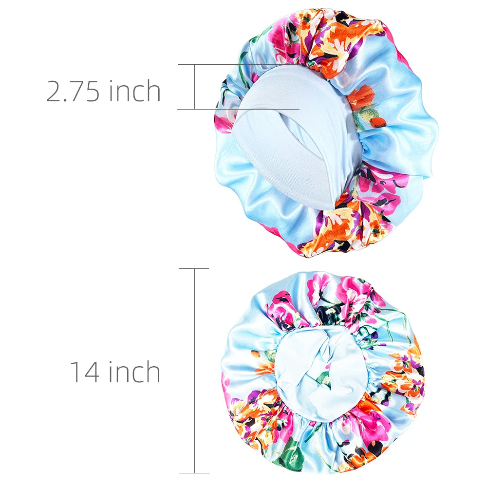 Bonnet Satin Floral XXL