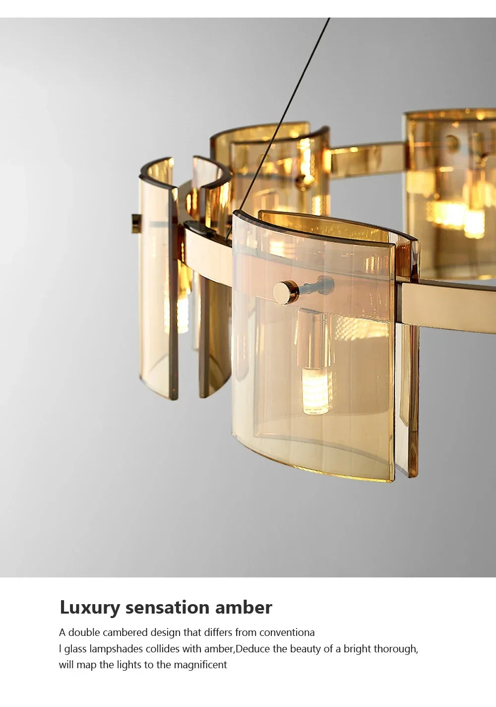 Suspension Verre Fumé Ambre