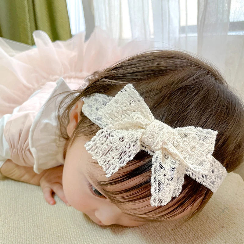 Bandeau Bébé Nœud Dentelle