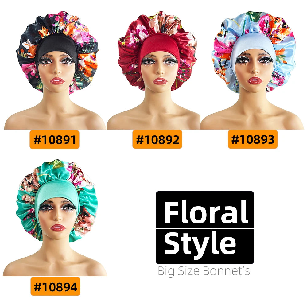 Bonnet Satin Floral XXL