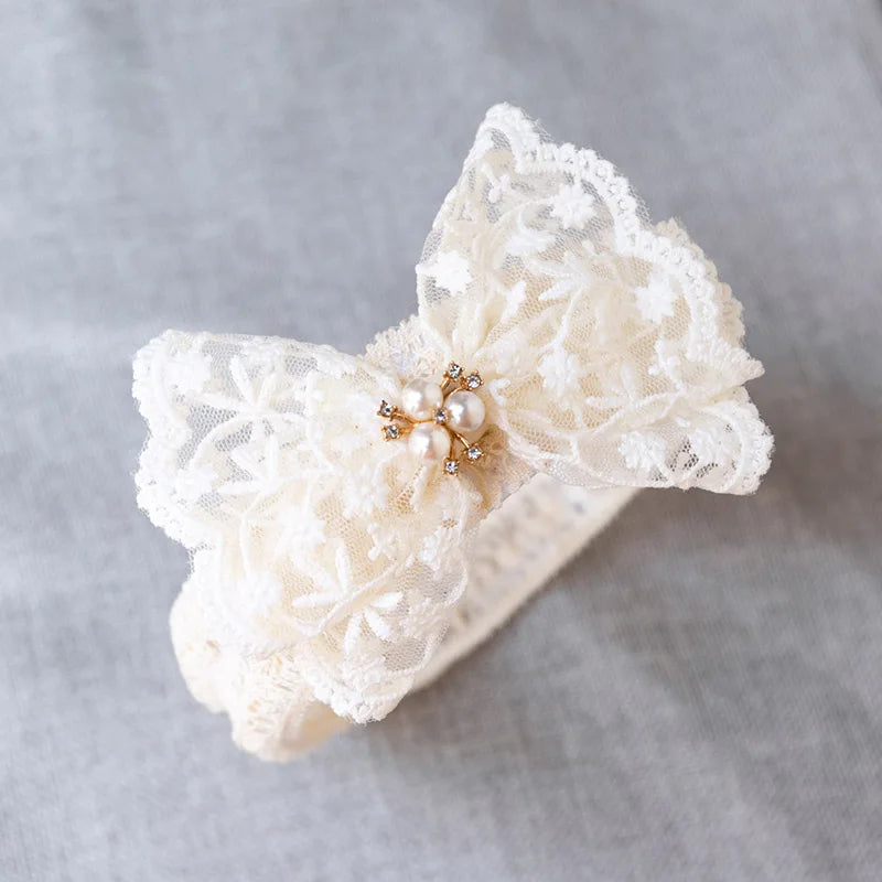 Bandeau Bébé Nœud Dentelle
