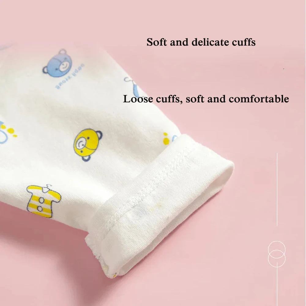 0-3 Month Baby Clothes Newborn Cartoon Home Underwear Cotton Button Baby Clothes Girls Boys Long Sleeve Top + Long Pants