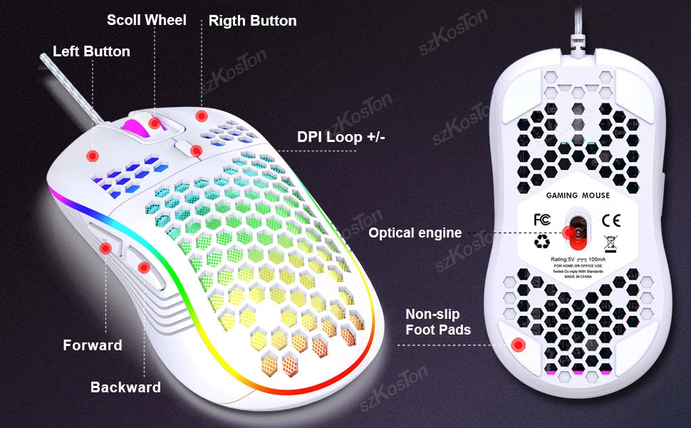 Souris Gaming Honeycomb RGB