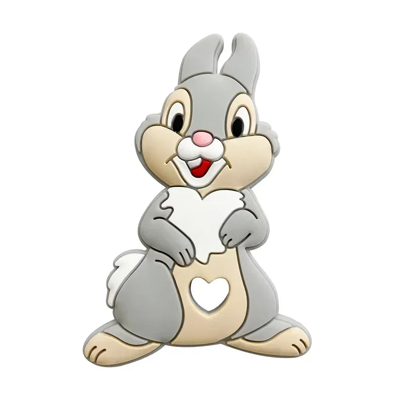 1pcs Silicone Cartoon Baby Teether Rodent Teething Toys Chewable Animal Beads Baby Products Nursing Gift DIY Pendant Necklace