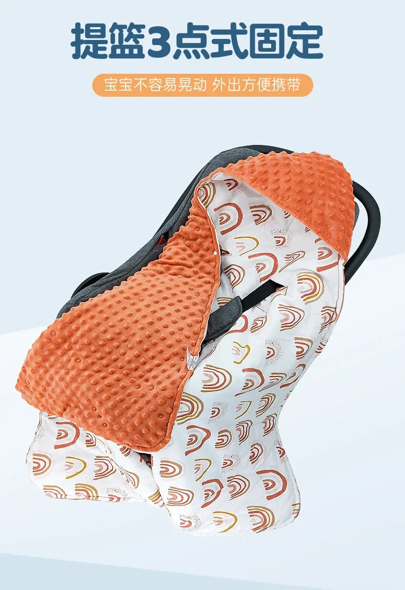Soft & Warm Double Sided Baby Swaddle for Newborn 0-12 Months Thick Winter Baby Swaddle Blanket for Baby Stroller Car Seat Super