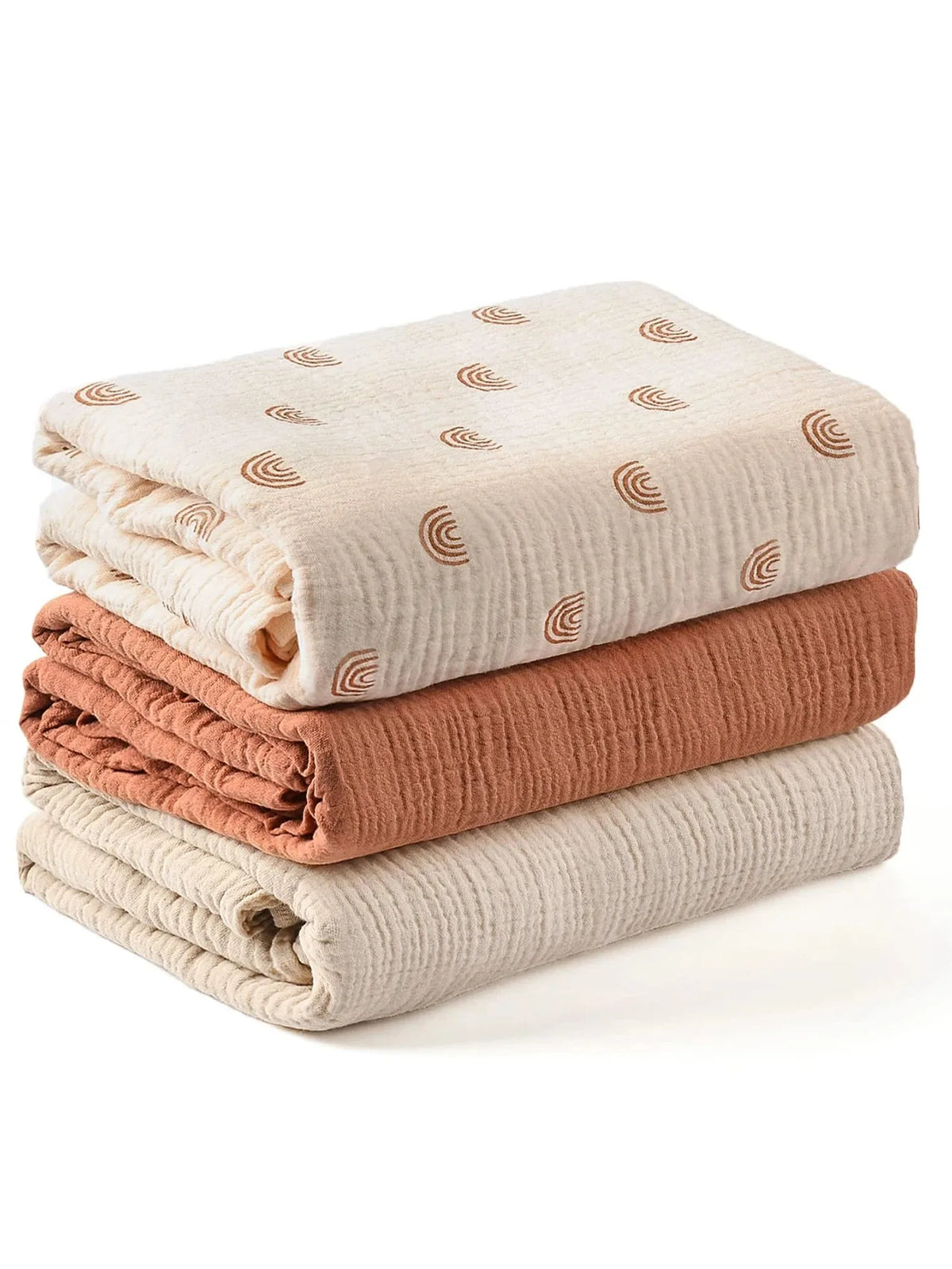 3PCS Muslin Baby Swaddle Blankets Soft Breathable Newborn Swaddle Wrap Baby Receiving Blanket for Boys Girls
