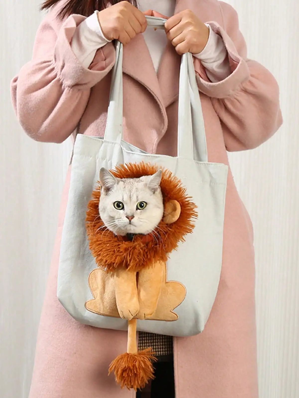 Joli sac tête de lion transportant pour chat