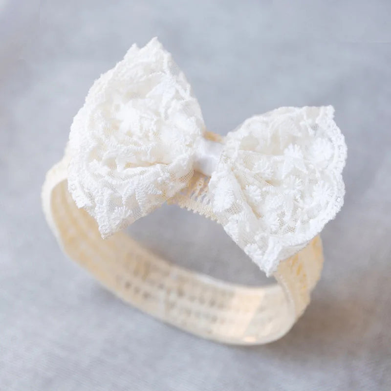 Bandeau Bébé Nœud Dentelle