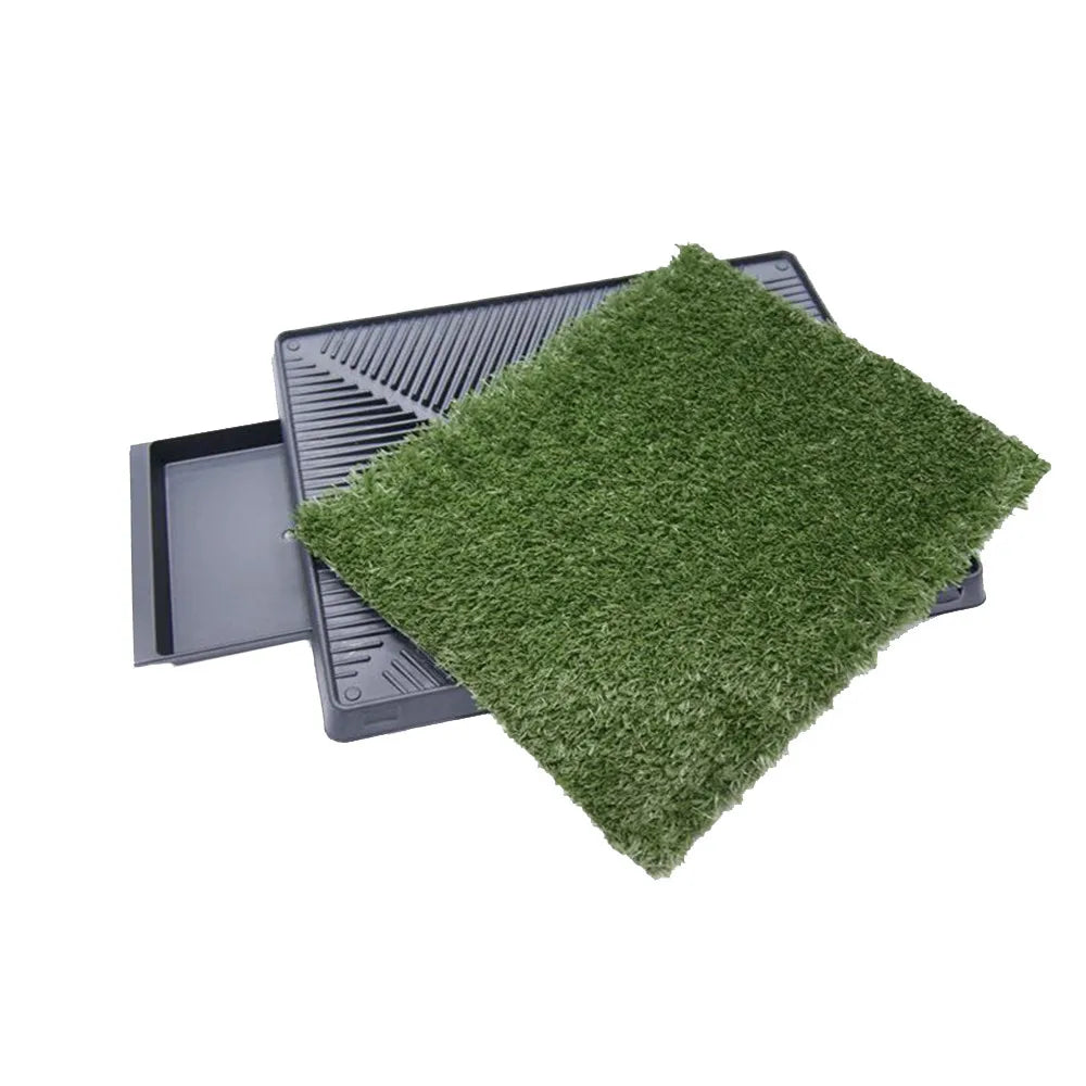 Pet Dog Toilet Artificial Grass Dog Potty Splashproof Washable Reusable Pee Pads Dog Training Toilet Puppy Pad Tray Pet Supplies 63X51 cm