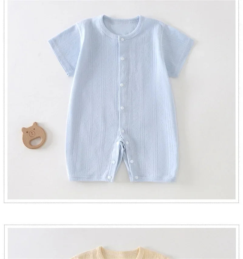 2026 Newborn Baby Clothes Boy Girl Infant Clothing Rompers Summer Short Sleeve Maternity Exit Bodysuit Sleepwear For New Born