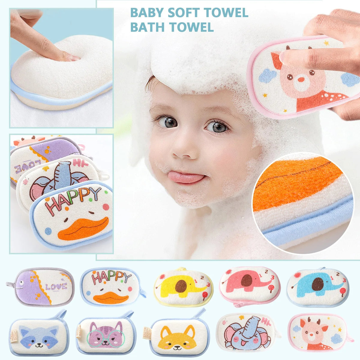Éponge Bain Bébé Éléphant