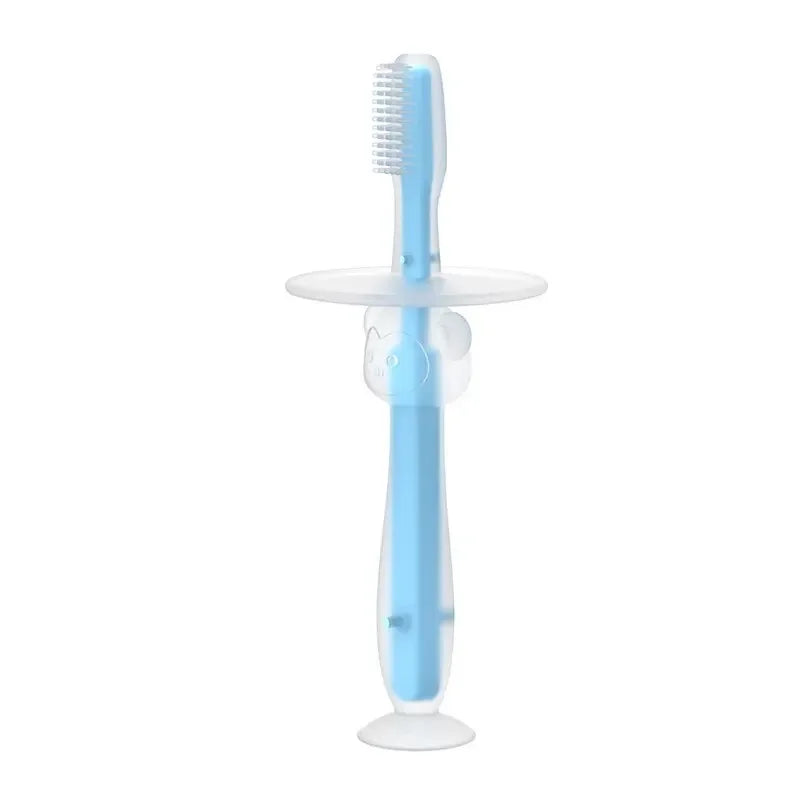100% 1PC Baby Toothbrush Food Grade Soft Handle Flexible Silicone Rubber Teether Infant Training  Factory Price