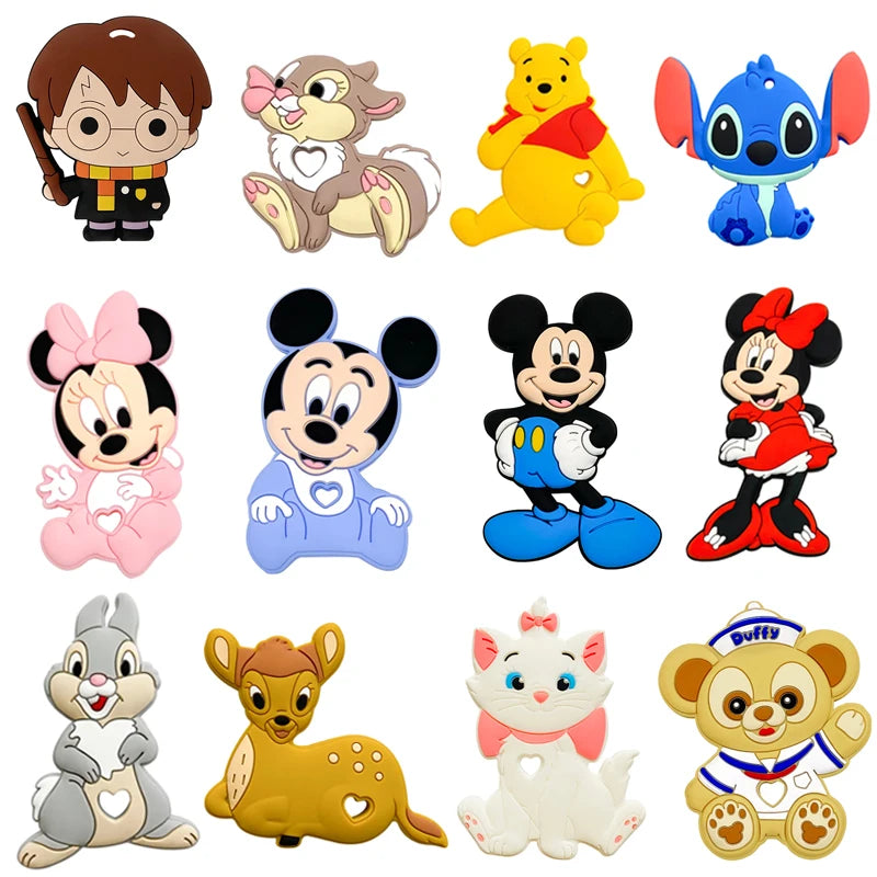 1pcs Silicone Cartoon Baby Teether Rodent Teething Toys Chewable Animal Beads Baby Products Nursing Gift DIY Pendant Necklace