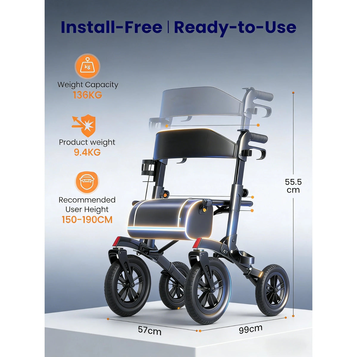 Déambulateur Pliable Léger