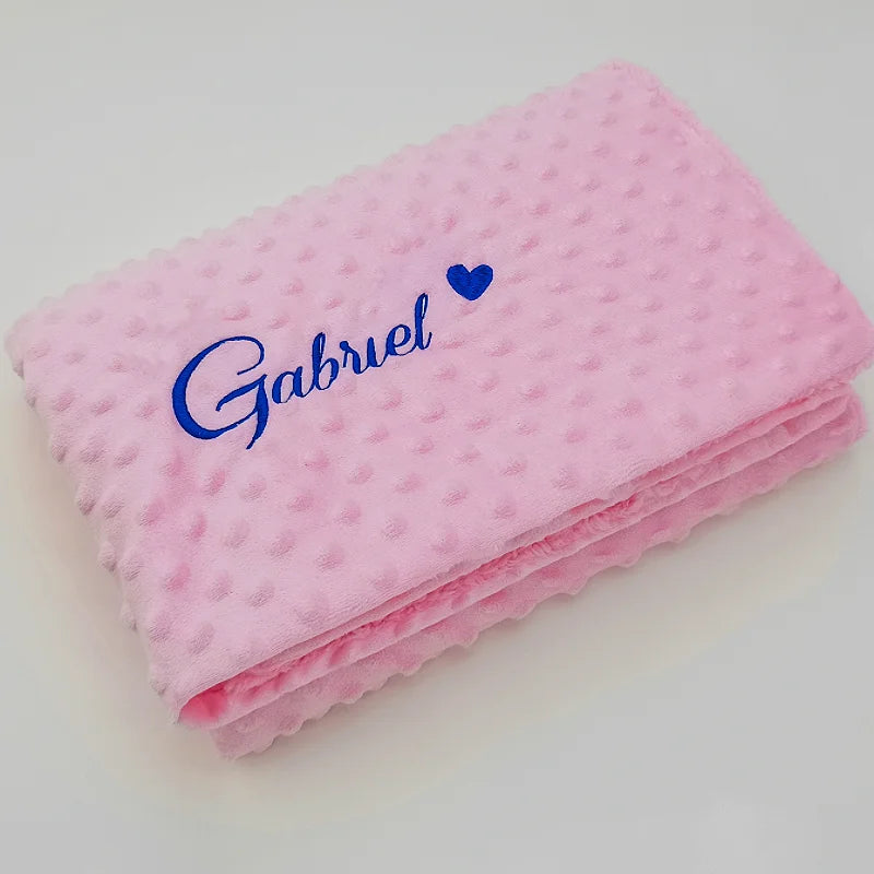 Personalized Baby Doudou Blanket - Swaddle Stroller Bed Crib with Pattern Design Unique Shower Gift Birth Gift