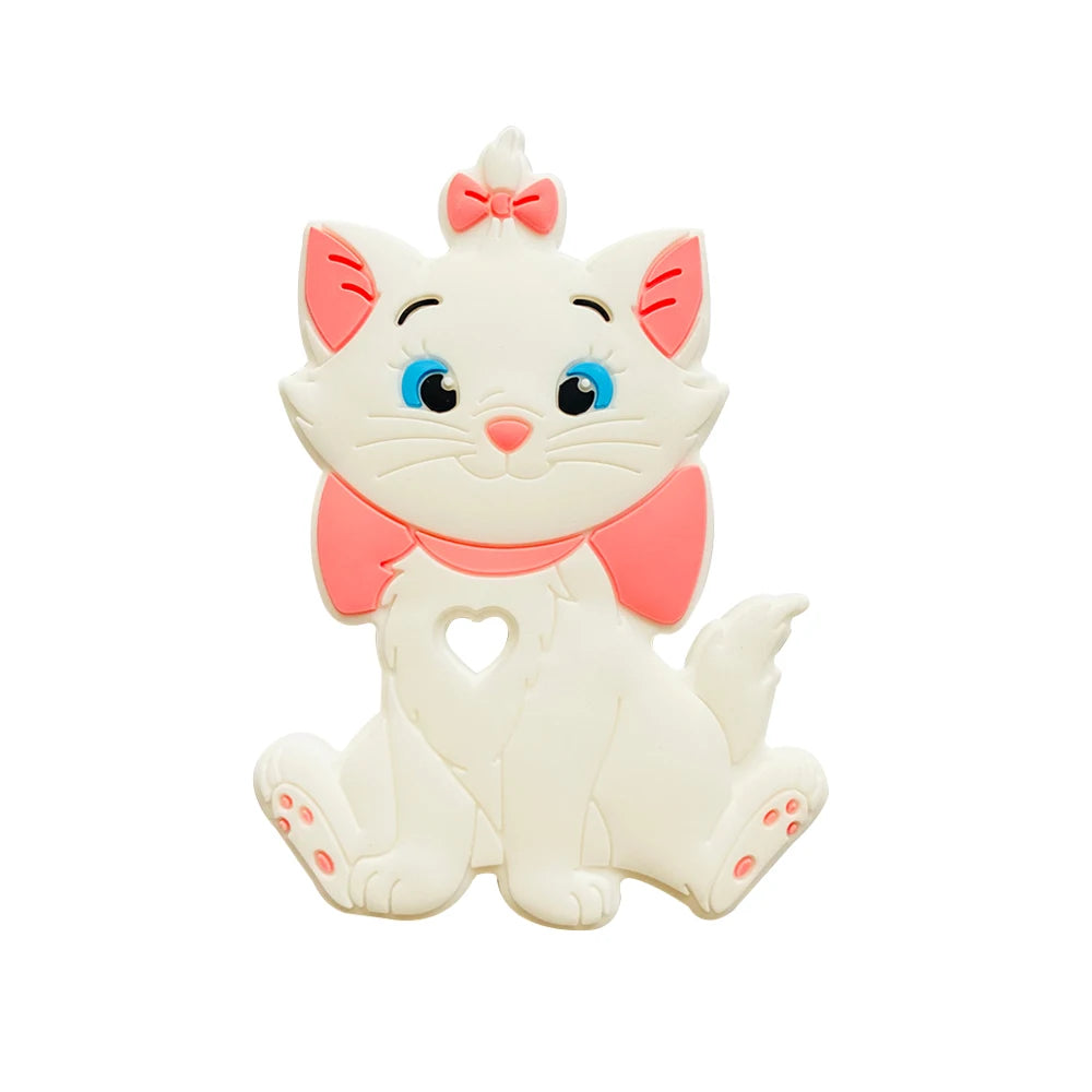 1pcs Silicone Cartoon Baby Teether Rodent Teething Toys Chewable Animal Beads Baby Products Nursing Gift DIY Pendant Necklace