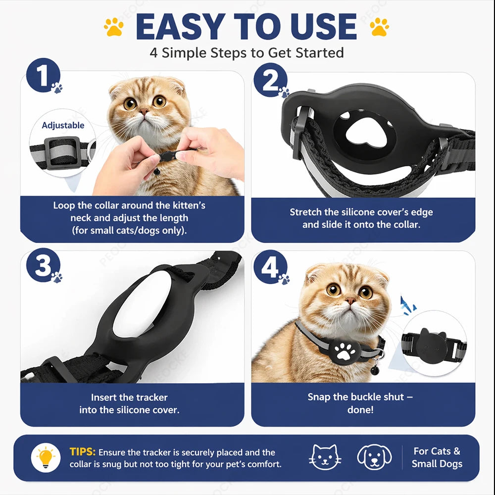 Collier GPS Anti-Perte Chat