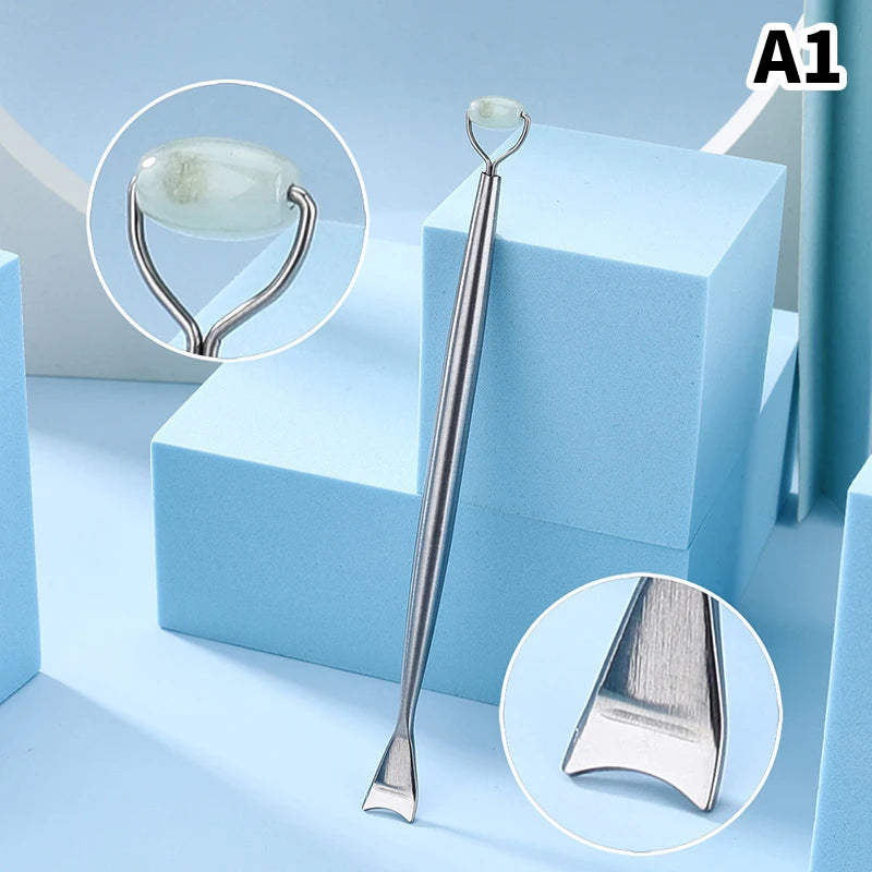 Eye Anti Wrinkle Natural Jade Roller Guasha Two-Sided Skin Scraper Facial Stone Firming Face Anti-Aging Puffy Eyes Massager