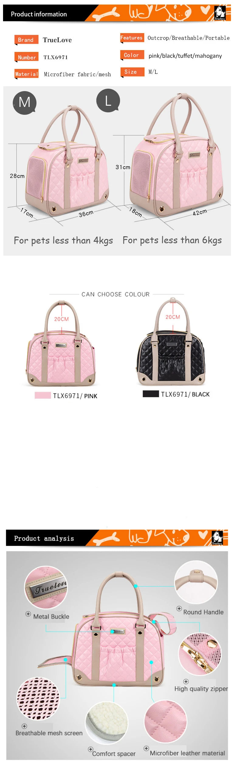 Sac Élégant transport chat