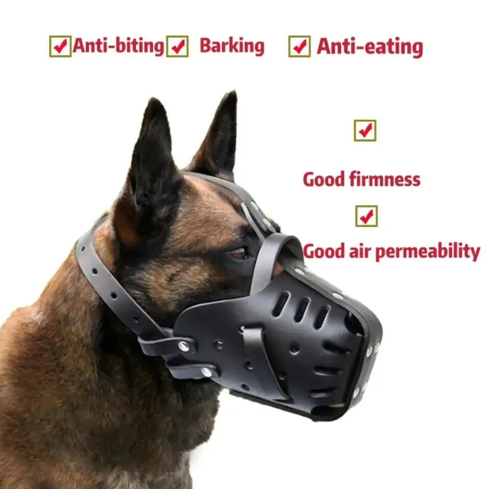 Muselière Chien Cuir Respirante