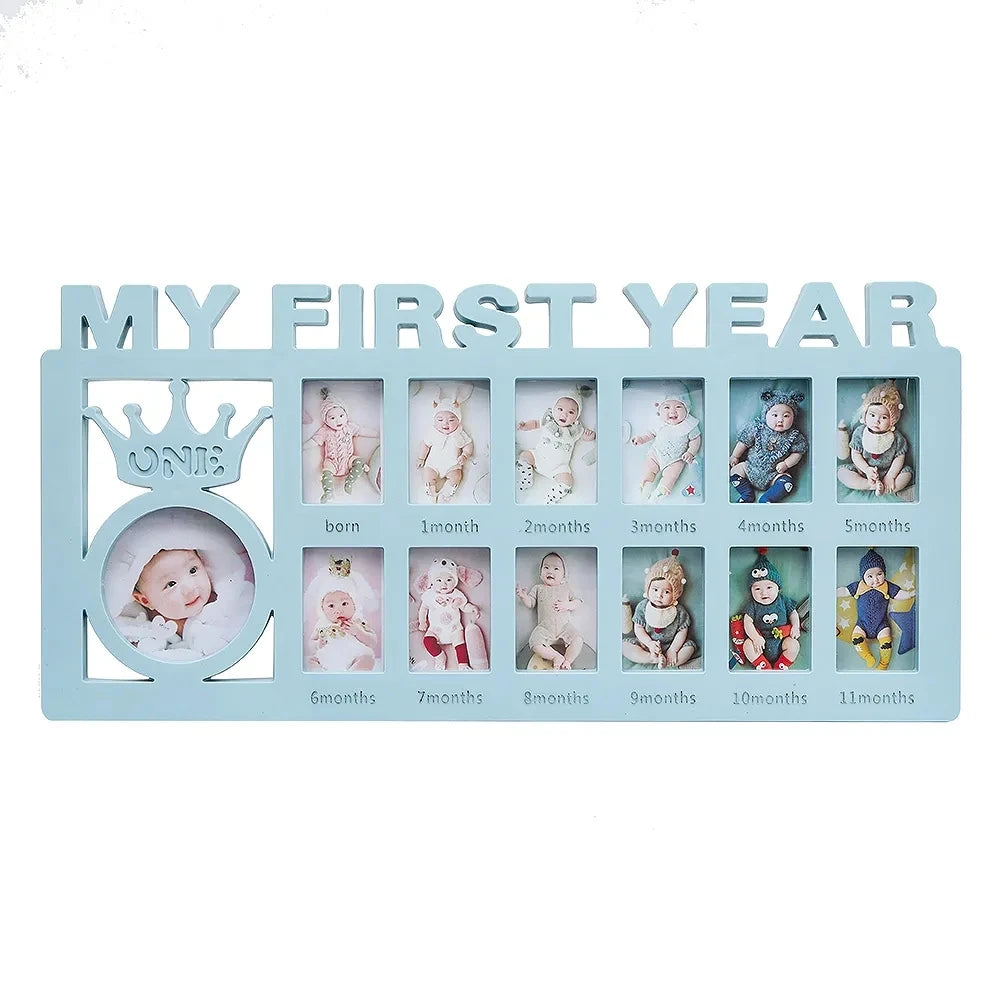 Baby Keepsake Frame 0-12 Months Pictures My First Year Photo Frame Newborn Memory Gifts