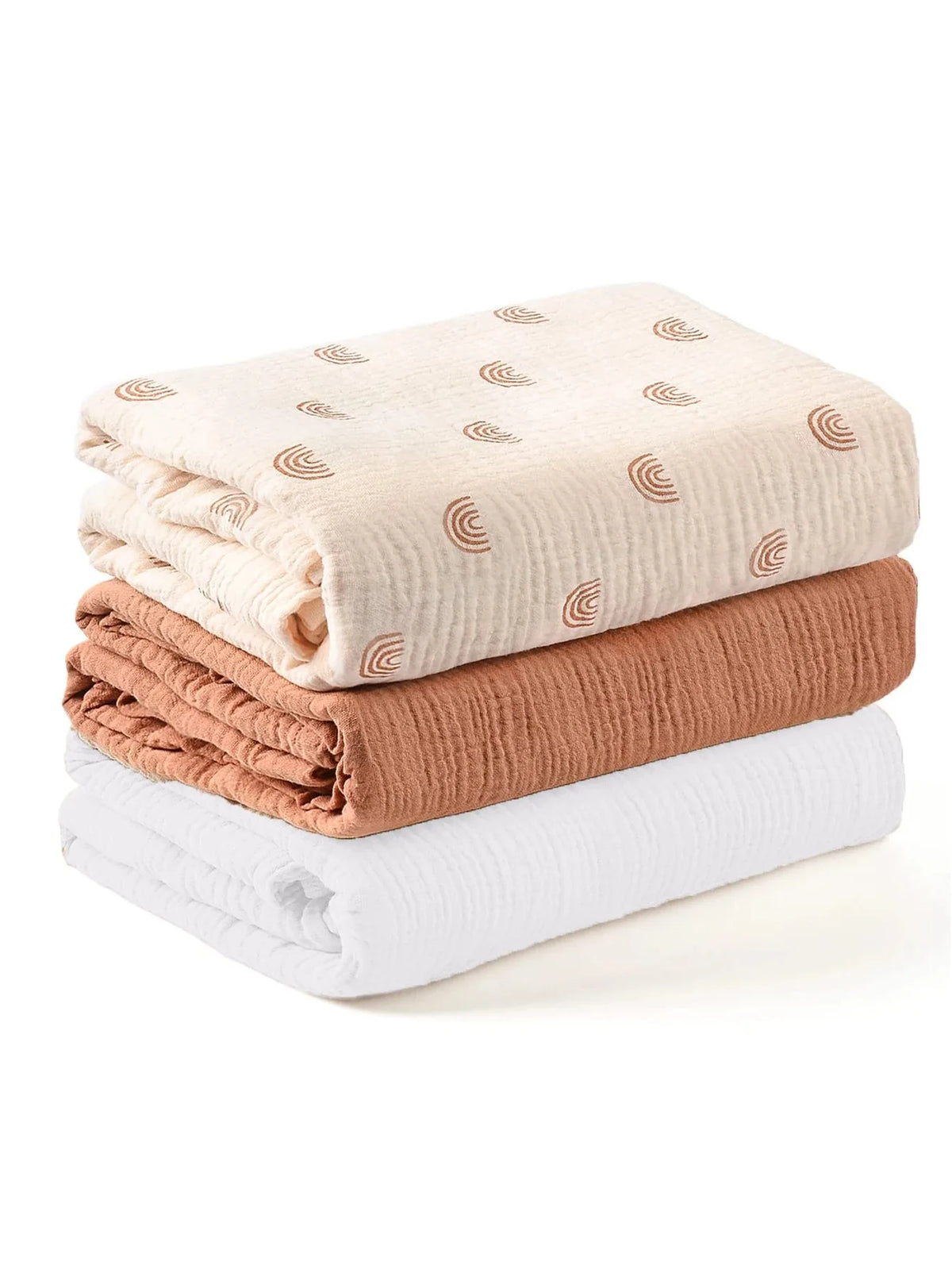 3PCS Muslin Baby Swaddle Blankets Soft Breathable Newborn Swaddle Wrap Baby Receiving Blanket for Boys Girls