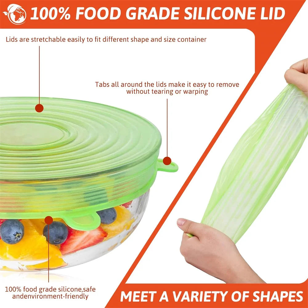 Couvercles Silicone Réutilisables