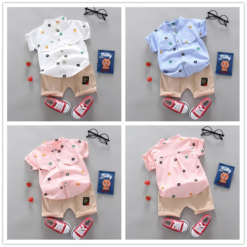 Fashion Baby Boy's Suit Summer Casual Clothes Set Top Shorts 2PCS Baby Clothing Set For Boys Infant Suits Kids Clothes