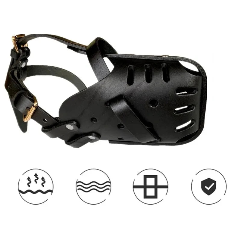 Muselière Chien Cuir Respirante