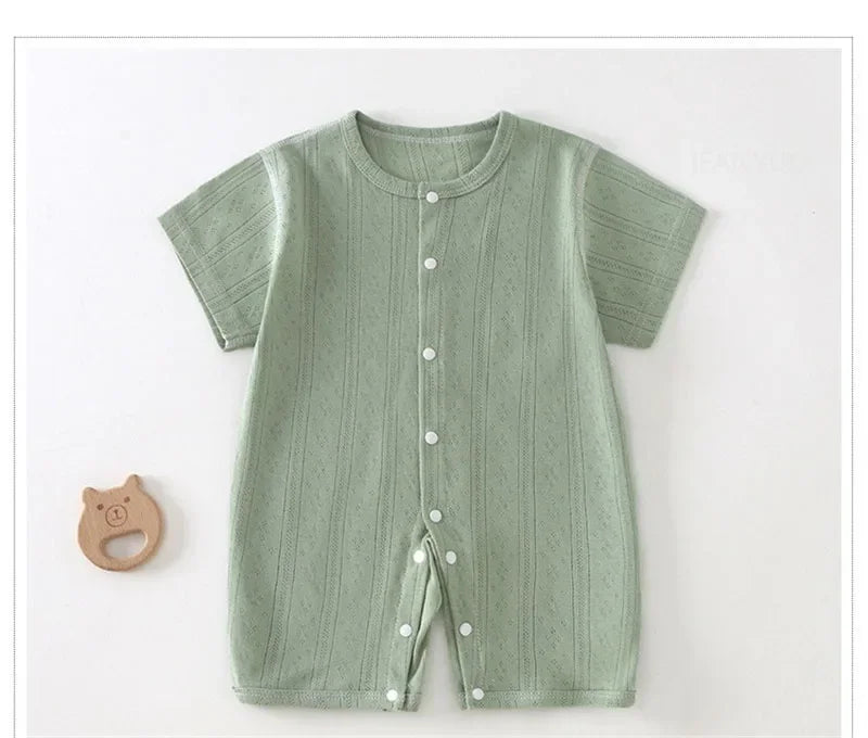 2026 Newborn Baby Clothes Boy Girl Infant Clothing Rompers Summer Short Sleeve Maternity Exit Bodysuit Sleepwear For New Born