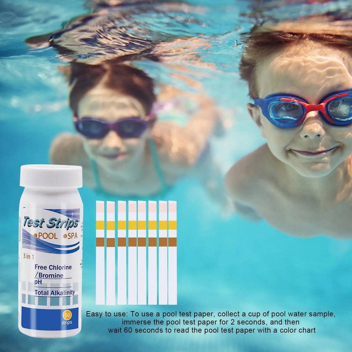 Bandelettes Test Piscine 3-en-1