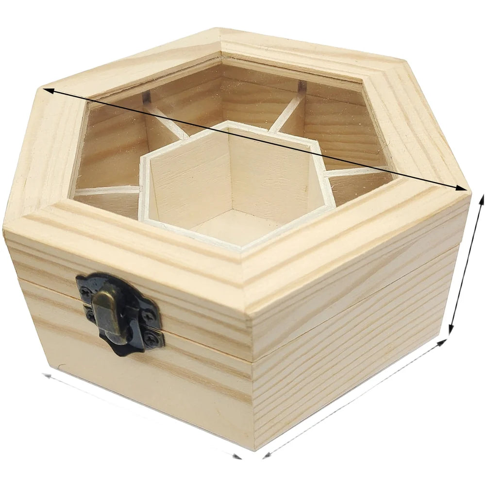 Boîte Bijoux Bois Hexagonale