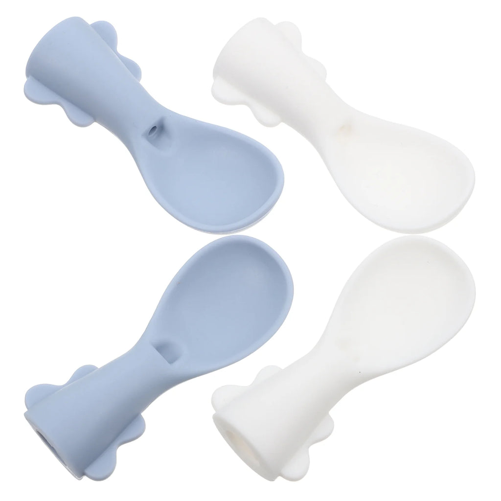 4Pcs Detachable Silicone Baby Spoons Set Attachments For Pouches Toddler Feeding Spoon Infant Newborn Dessert Sugar Spoons Baby
